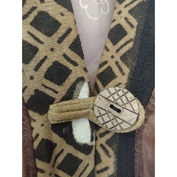 Mina Collection Kaftan Robe Mud Cloth Trim Copper Glow Rare Art to WearOne Size - Picture 7 of 16